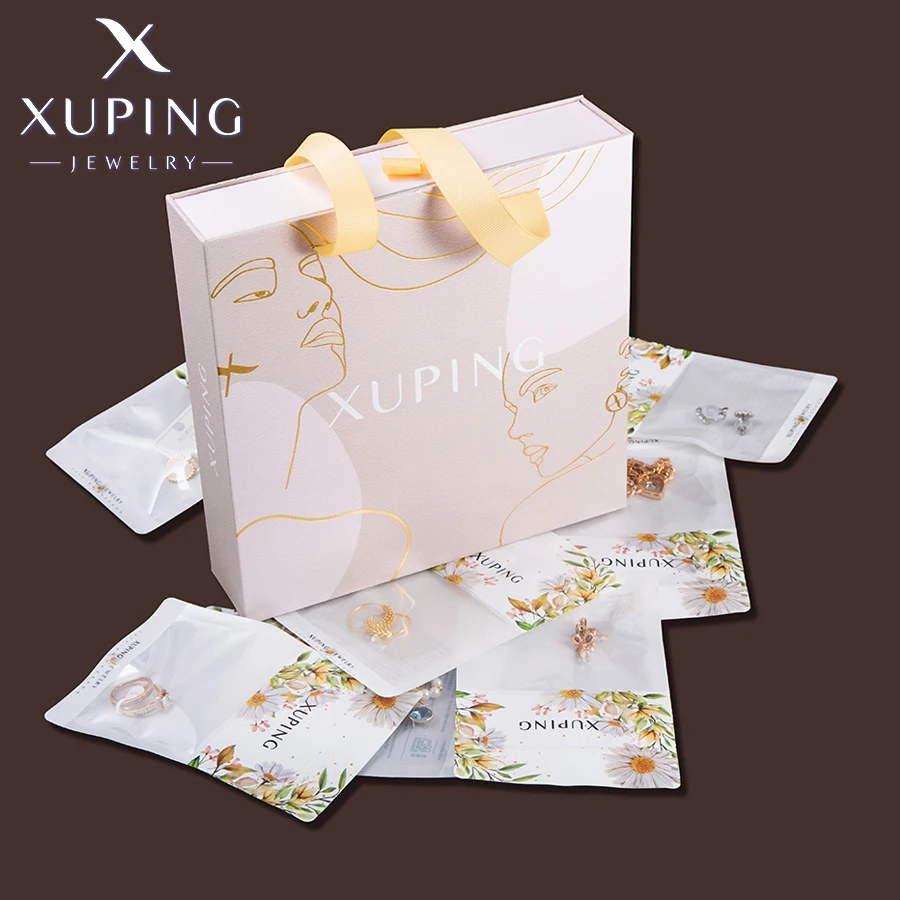 Xuping Jewelry Fashion Promotion Charm Gold Color Plated Mixed Rings Earrings Crystal Jewelry Necklace Pendants Box 4
