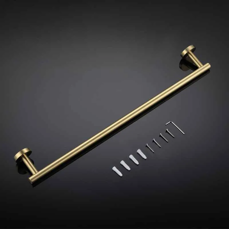 Bath Towel Bar Towel Rack Wall Mounted Single Bar Polished Chrome/Brushed Gold/Brushed Nickel/Black Stainless Steel