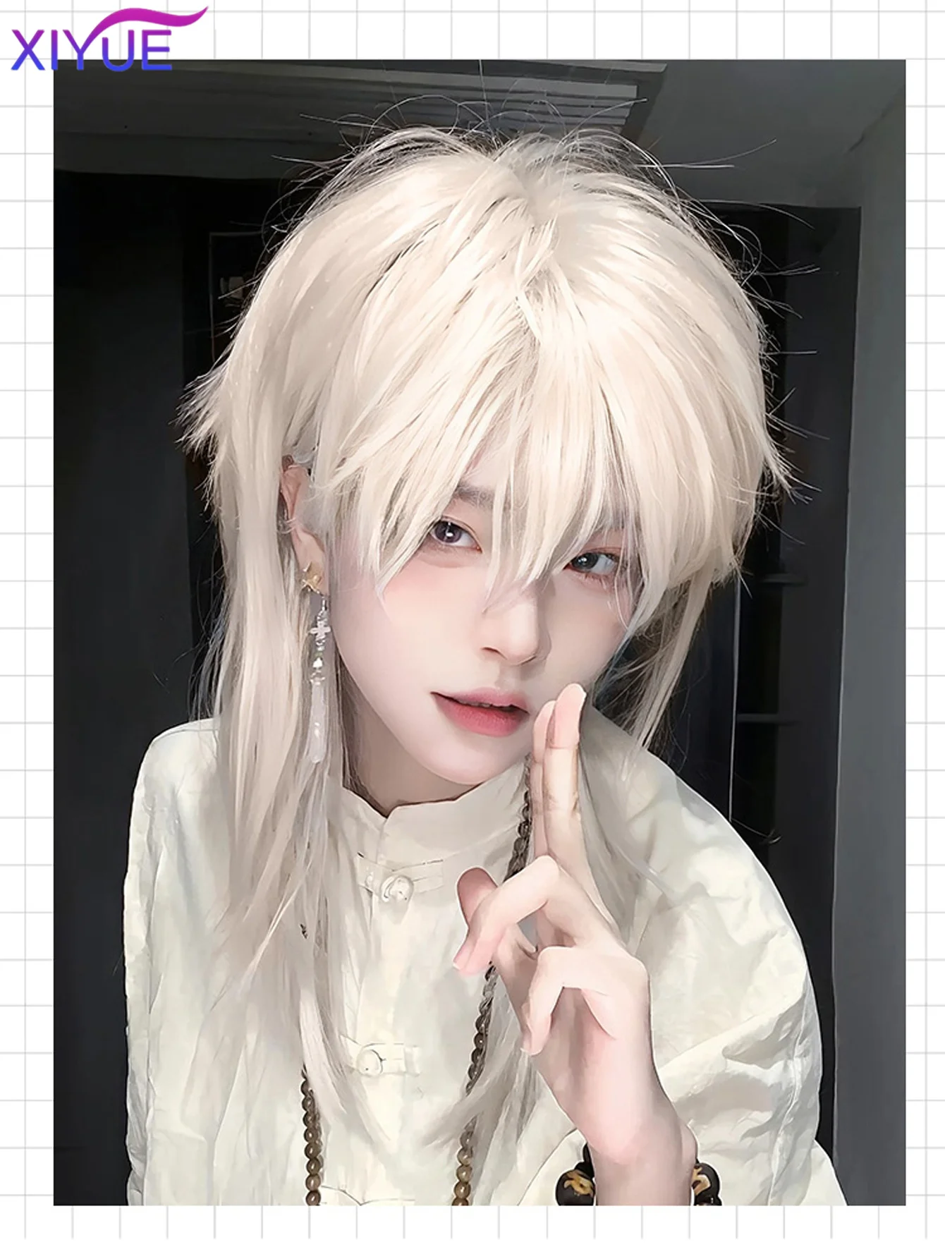 Black golden Short Wig Synthetic High Temperature Wig Men's Wigs for Cosplay Anime Party Daily Wig Realistic Natural Hair