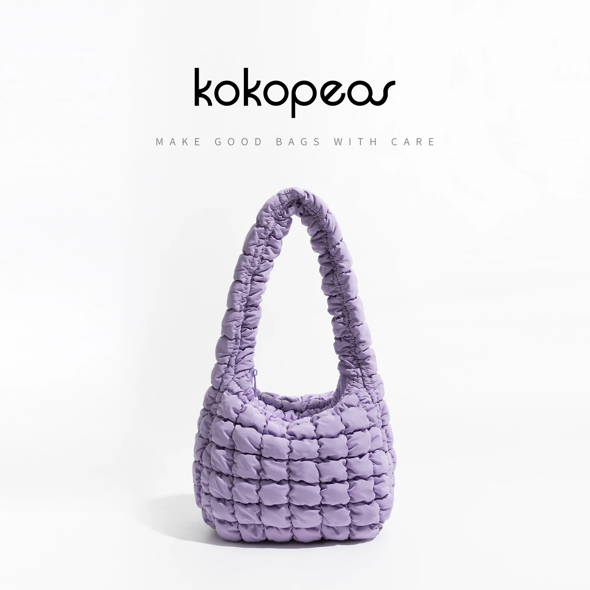 

KOKOPEAS Puffer Hobo Purse for Women 2023 Brand Quilted Design Shoulder Tote Bag Soild Simple Down Padding Daily Handbag