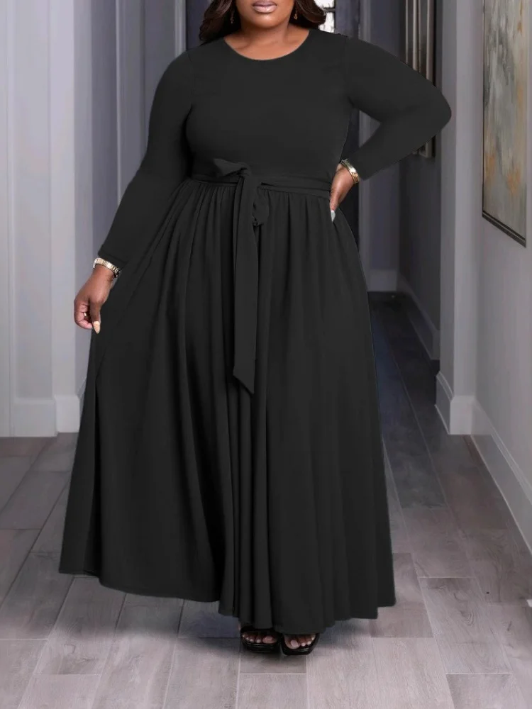 Wmstar Dress Women Wholesale Selling Cross Border Autumn Winter Large Sized Stylish Commuting Dresses with A Large Swing 2025