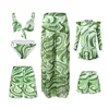 Leaf Print Swimwear Family Matching Outfits Look Mother Daughter Bikini Swimsuits Mommy and Me Clothes Dad Son Swimming Trunks 6