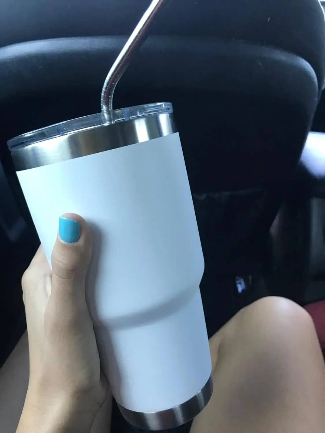 Set of 4 Reusable Metal Straws, Long Stainless Steel Straw with Cleaning Brushes and Case, Drinking for 30 oz and 20 oz Tumblers