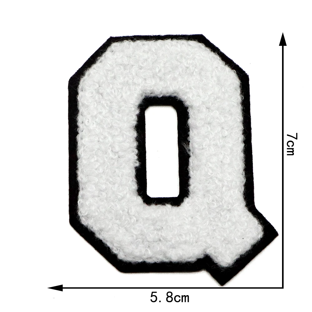 1pc weiß 7cm Chenille A-Z Buchstaben Patch Eisen auf Patch Name Buchstaben Patch für Jeans Kleidung T-Shirt Reparatur Alphabet Patch Abzeichen – Detail 20
