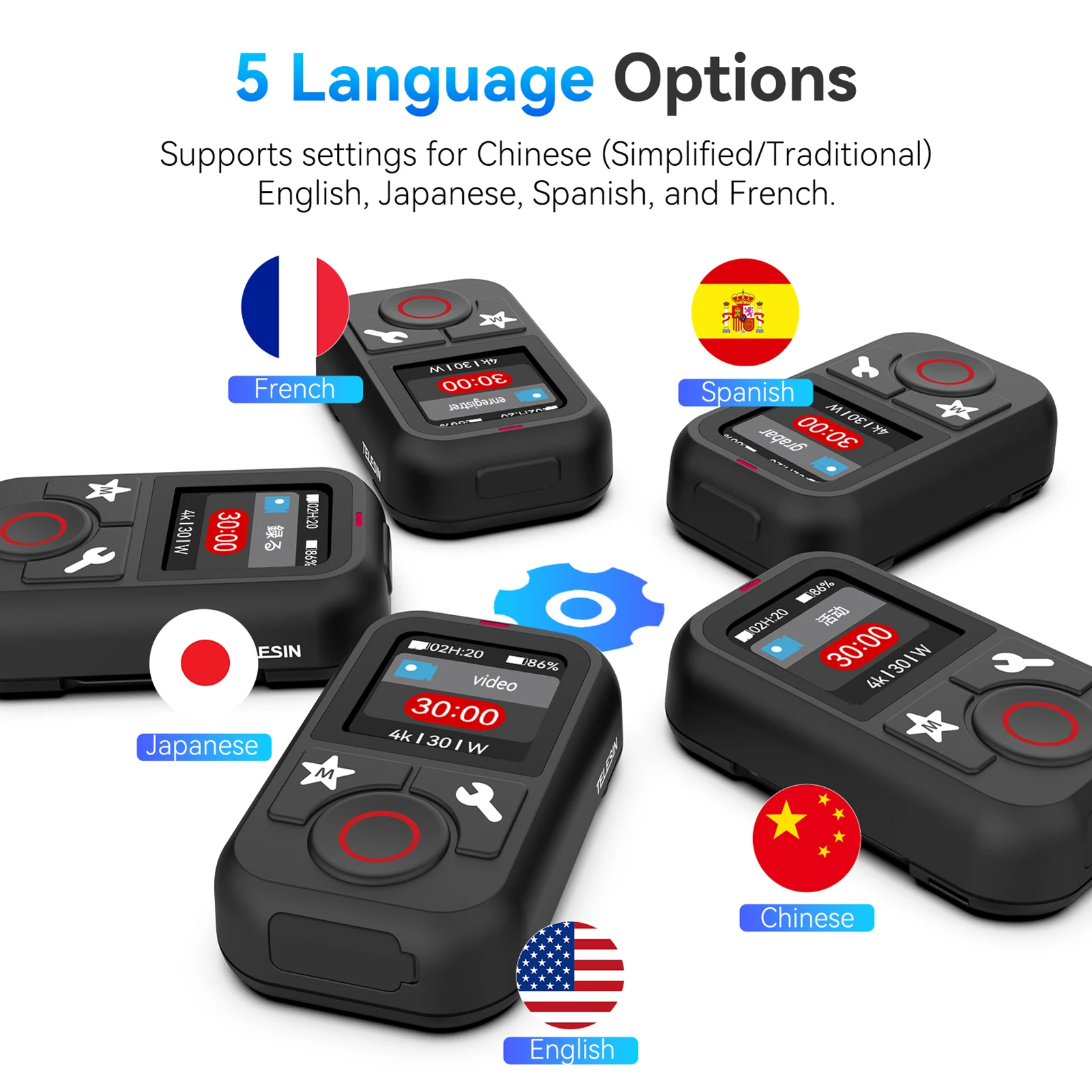 Wireless Smart Remote Control Camera Controller 60M Range Waterproof with Wristband for GoPro Hero 13/12/11/10