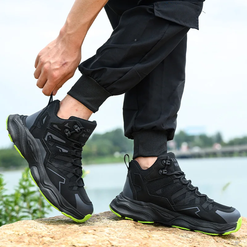 Fashion Men Safety Boots With Steel Toe Cap Anti-smash Work Safety Shoes Men Indestructible Work Hiking Warehouse Shoes - 2