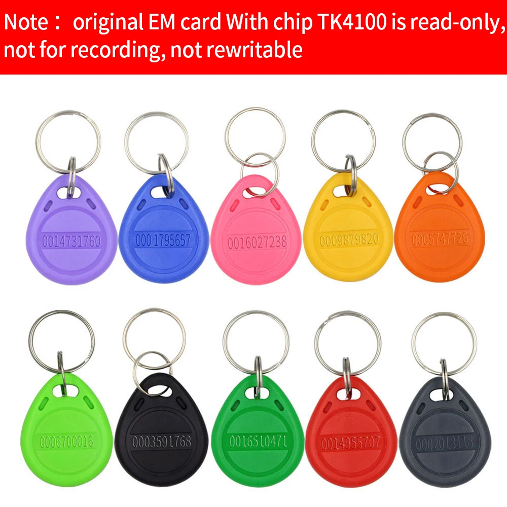 10pcs RFID Keychain Card Tags for Door Entry Access Control Management