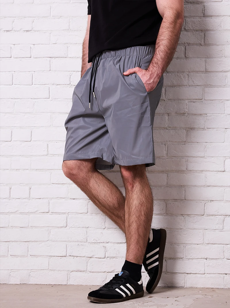 Sommer Neue männer Reflektierende Shorts Outdoor Nacht Laufen Jogger Lose Beiläufige Knie-länge Shorts Rock Hip-hop Tanzen streetwear – Detail 8