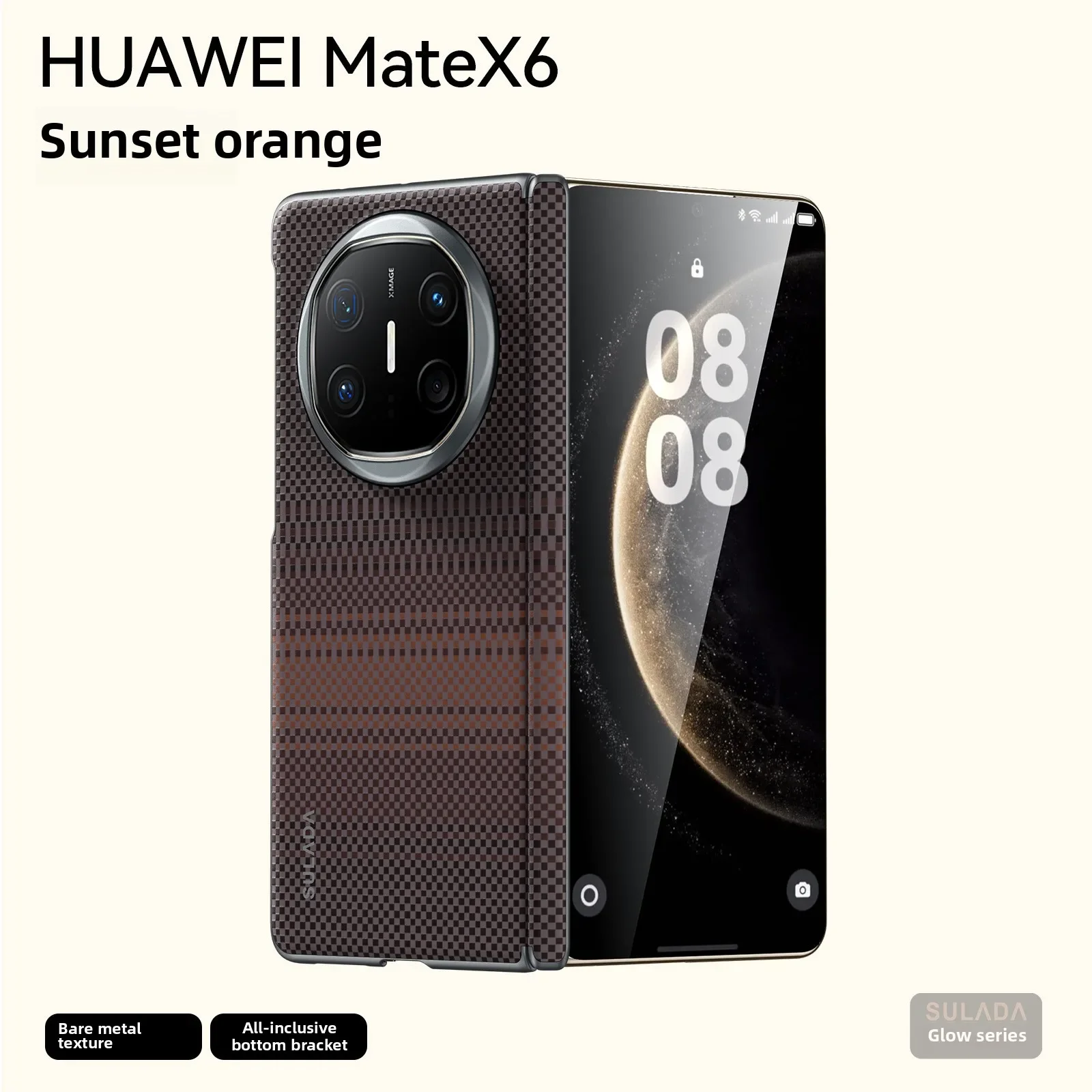 Ultra-Thin Carbon Fiber Patterned Leather MagSafe Case with Wireless Charging Capability