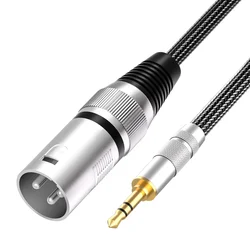 Universal 3.5mm to XLR Audio Cable - Aux Microphone Connection - 12m (3.5 to XLR - M)