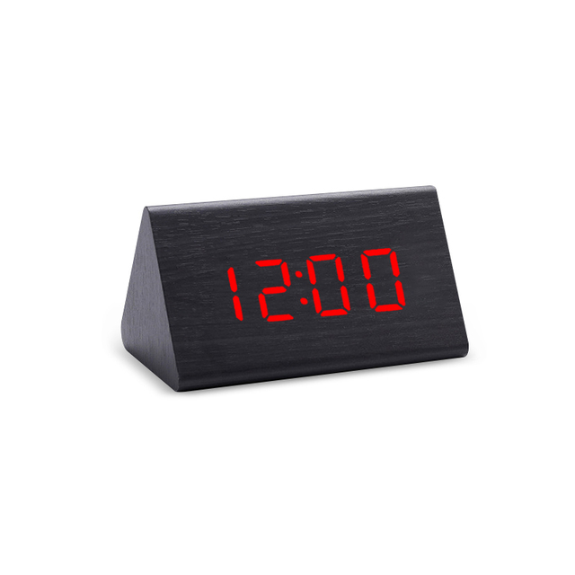 Clock LED Wooden Alarm Clock Table Sound Control Electronic Clocks Desktop USB/AAA Powered Desperadoes Home Table Decor