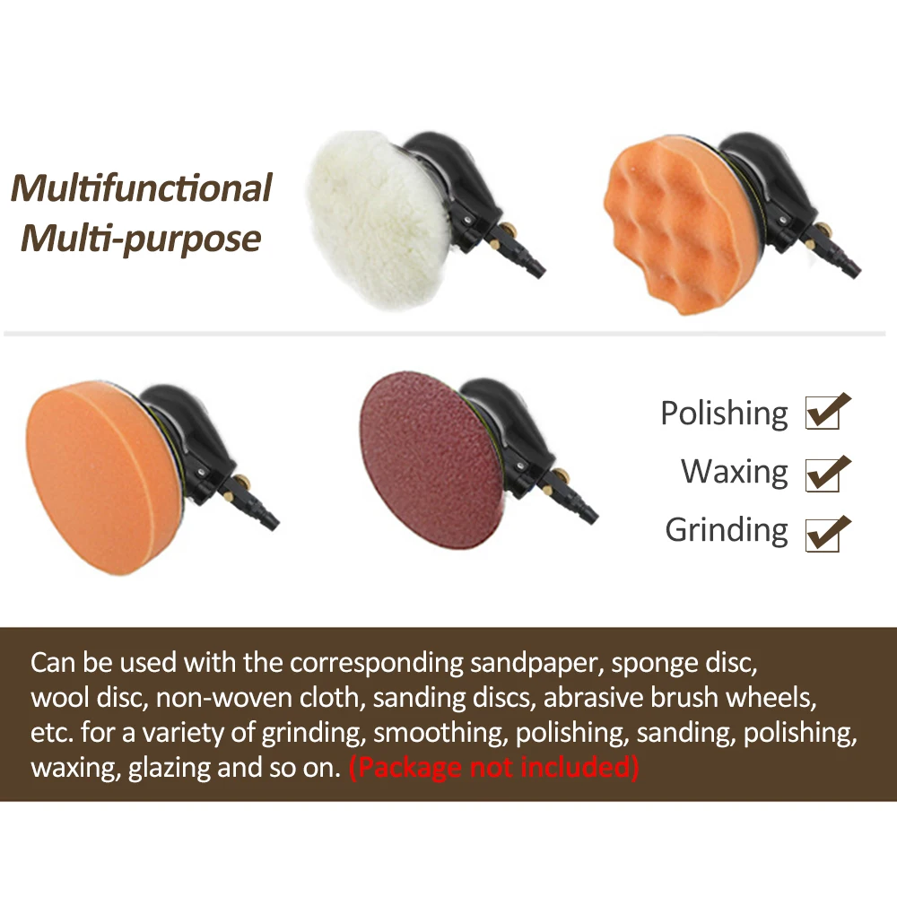 Pneumatic Orbital Sander 5" 6" Car Polisher Polishing Sanding Machine Grinding Waxing Tools Air Random Orbital Sander