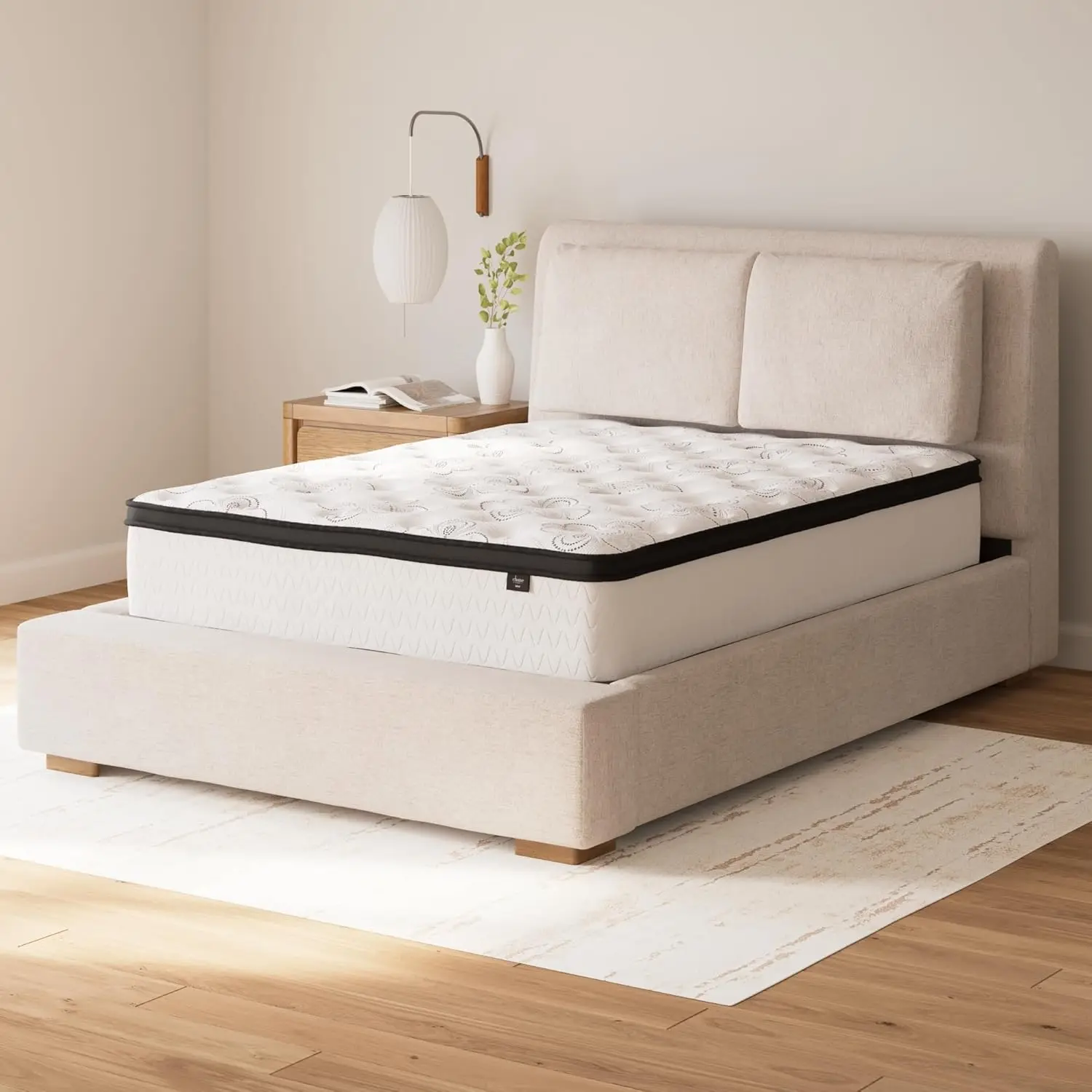 Queen Size Chime 12 Inch Medium Firm Hybrid Mattress with Cooling Gel Memory Foam for Pressure Relief 3