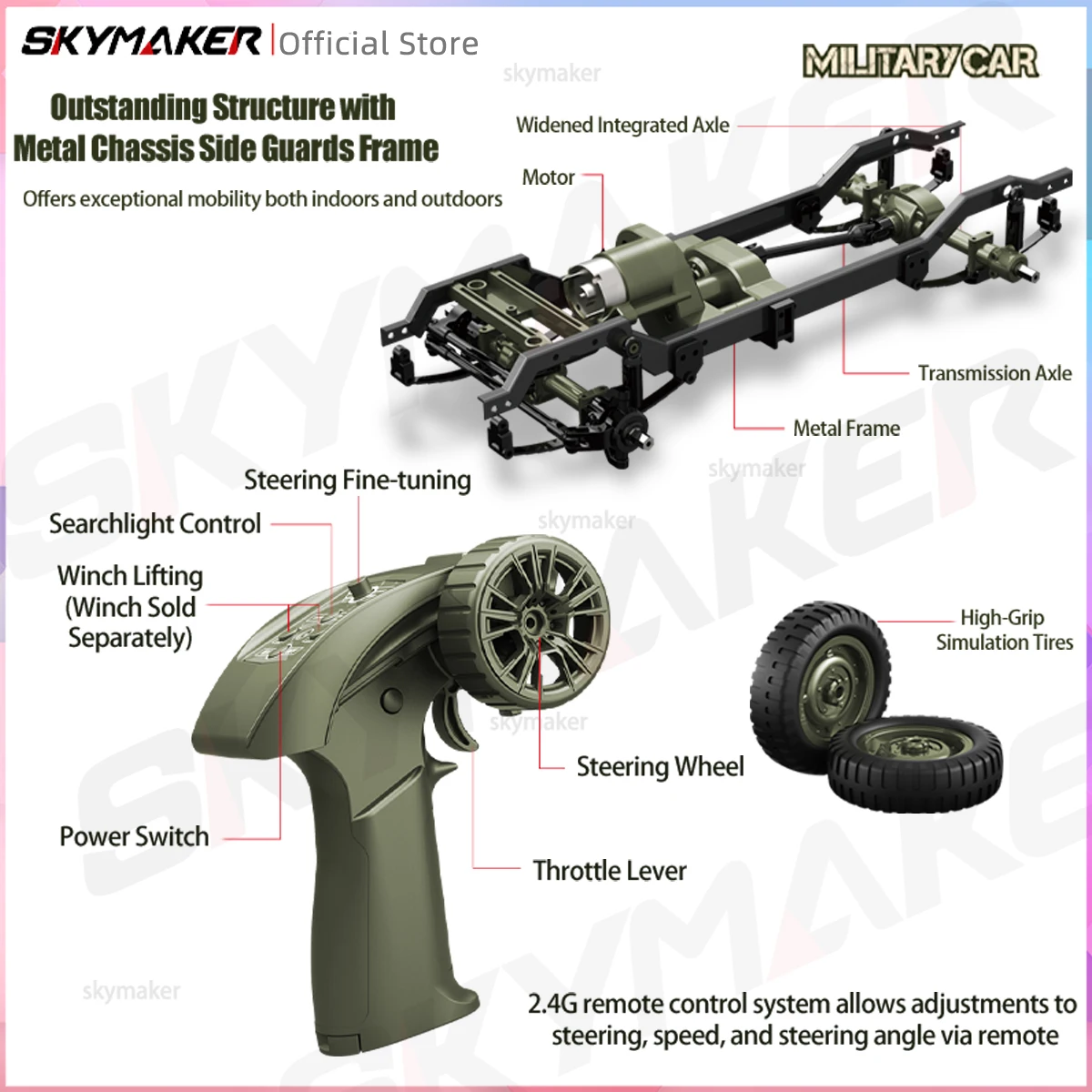 윌리스 지프 JJRC C8815 1/10 RC카 1941 2.4g 4륜구동 RTR 크롤러 등반 군용 RC 트럭 오프로드 자동차 성인 어린이 장난감