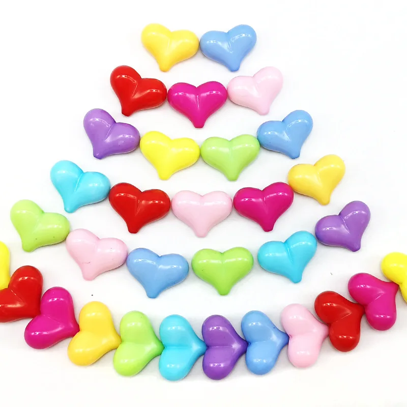 

20mm acrylic beaded love accessories DIY beads fart peach heart solid color jewelry mobile phone material