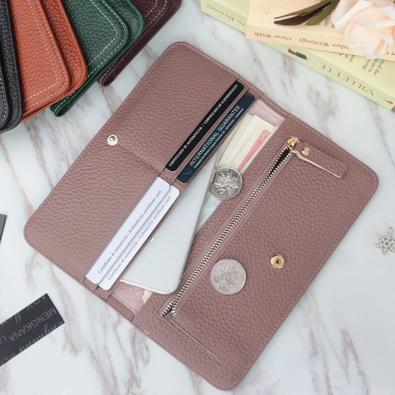 Genuine Cow Leather Slim 4 Card Holder Wallet ladies Simple Fashion Cowhide Credit Card Holder Mobile Wallet Ultra Thin Wallet