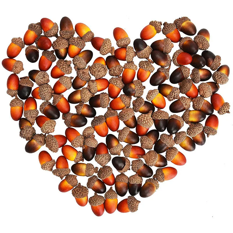 50/100pcs Beautiful Acorns Mini Artificial Foam Fruit And Vegetables Fruits Home Wedding Christmas Tree Decoration Brown Acorn Christmas Decorations