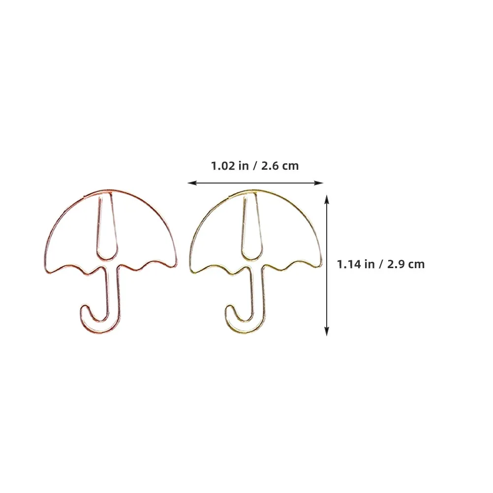 60Pcs 우산 디자인 종이 클립 귀여운 금속 다채로운 문서 홀더 장식 클립 작은 노트북 플래너 학교 용품