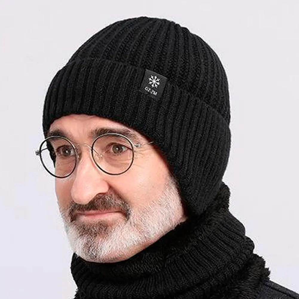 Outdoor Männer Winter Gestrickte Hut Plüsch Wärme Schirmmütze Ohrenschützer Lässige Mode Faux Pelz Gefüttert Bomber Hüte Radfahren Ohr Schutz – Detail 5