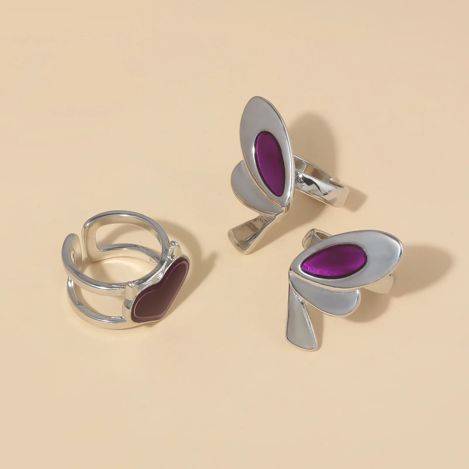 Game VALORANT Clove Cosplay Ring Alloy Opening Adjustable Butterfly Heart Rings Jewelry Accessories Prop 3