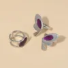 Game VALORANT Clove Cosplay Ring Alloy Opening Adjustable Butterfly Heart Rings Jewelry Accessories Prop 3