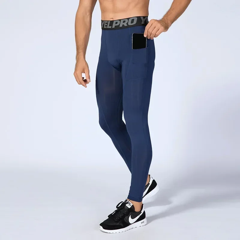 Mens Compression Leggings Sports Running Tights Base Layer Bottom Cycling Pants for Workout Athletic Training Gym sport jogging trousers