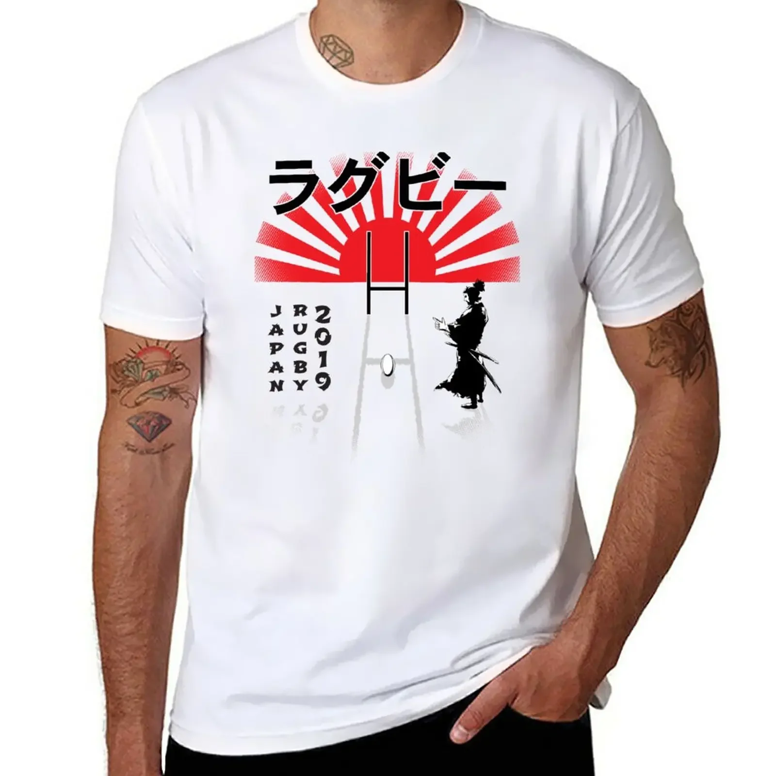 

Rugby Japan Samurai T-Shirt boys whites funnys sports fans fruit of the loom mens t shirts