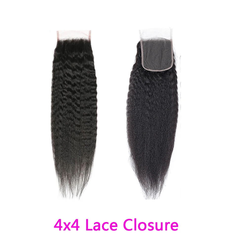 4x4 HD Transparent Lace Frontal Closure Human Hair Straight Body Wave Deep Kinky Curly Remy Hair Free Part PrePlucked Natural 6