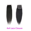 4x4 HD Transparent Lace Frontal Closure Human Hair Straight Body Wave Deep Kinky Curly Remy Hair Free Part PrePlucked Natural 6