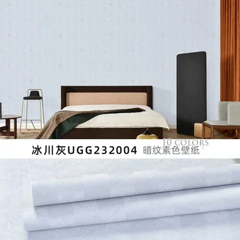 วอลเปเปอร์ผ้าลินินธรรมดารูปแบบก้างปลาห้องนอนห้องนั่งเล่นพื้นหลังวอลล์เปเปอร์กระดาษผนังตกแต่งบ้าน 12