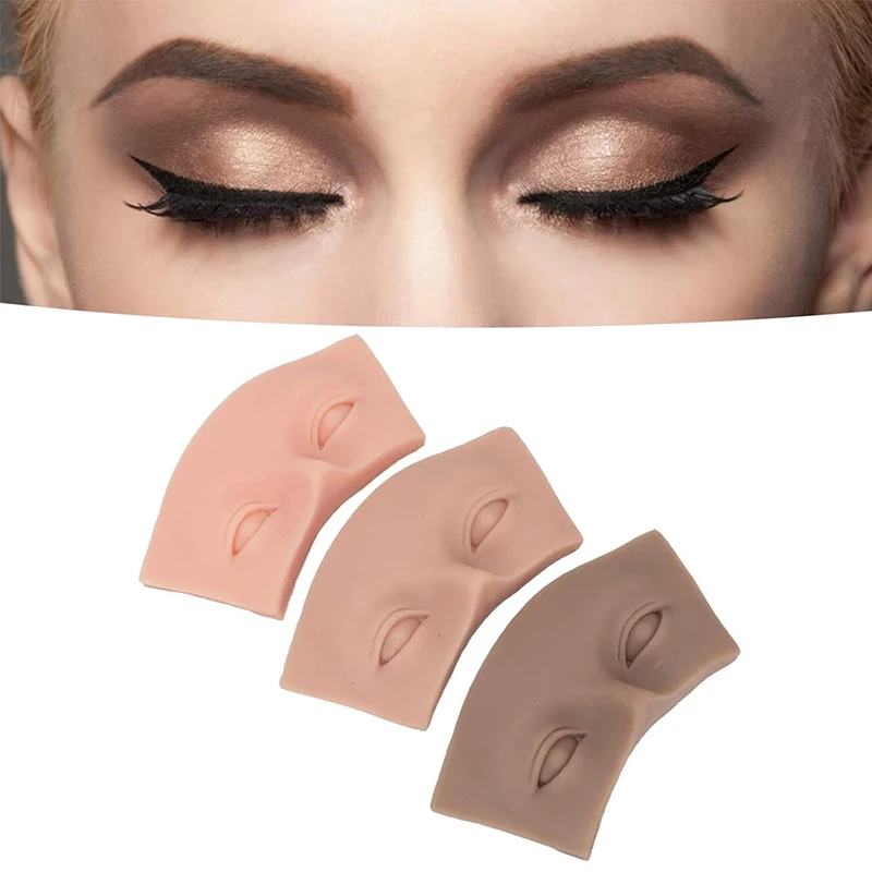 【1Pcs 5D 눈썹 속눈썹 연장 연습용 헤드 소프트 접목 아이 마네킹 모델 실리콘 스킨 페이스 메이크업 도구】