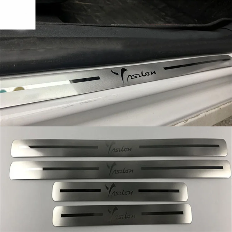 

4 шт./лот ультратонкая Накладка на порог из нержавеющей стали для LANCIA Chrysler Ypsilon