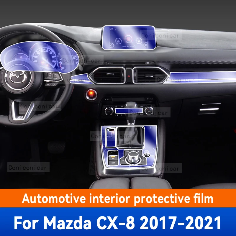 

For Mazda CX-8 CX8 2017-2021 Car Interior Gearbox Panel Anti-Scratch Protective Cover Repair Transparent TPU Film Accessories