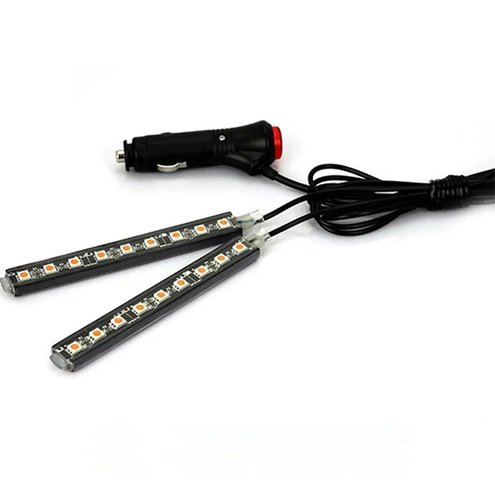 9 LED Strip Lamp Car Cigarette Lighter Atmosphere Lights Multicolor Adhesive Tap Auto Decoration Dash Foot Socket led strip lights led car lights led lights led atmosphere lamp led light strip led car decorative lights led car decoration lamp car ambient lights led atmosphere lighting led interior lights