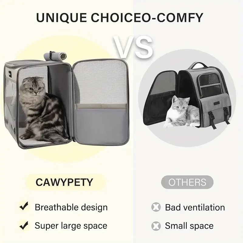 Manufacturer Supplies Cat Bags Carrying Pet Backpacks Portable Transparent Large Space Cat Supplies Breathable Window Backpack