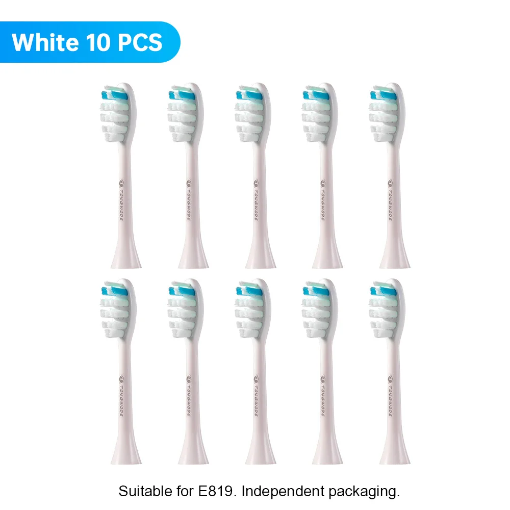 10 Pcs Replacement Brush Heads For E819 E810 EC810 Ultrasonic Electric Toothbrush Soft Bristle Nozzles with Sealed Package 2