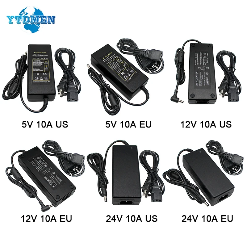 

Power Supply Adapter AC 110-240V DC 24V 12V 5V 10A Universal Adaptor EU US Plug Micro USB Volt Converter Lighting Transformer