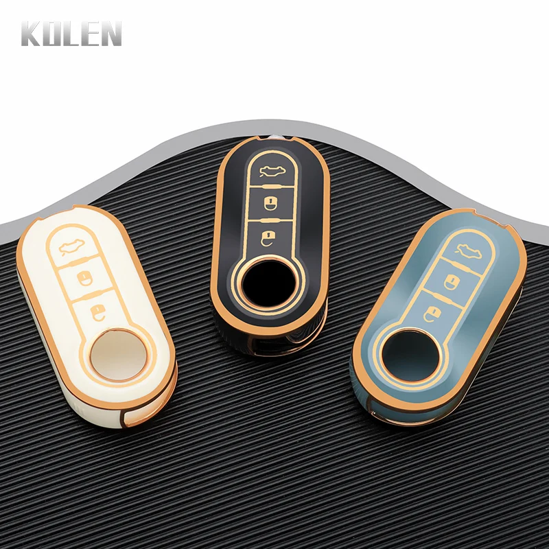 Key Case Cover TPU Car Folding Key Fob For FIAT 500 Ducato Panda Punto 500L Lancia Musa Citroen Jumper Peugeot Boxer