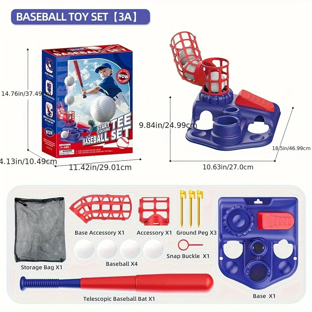 Children's Baseball Set with Foot Throwing Machine 6