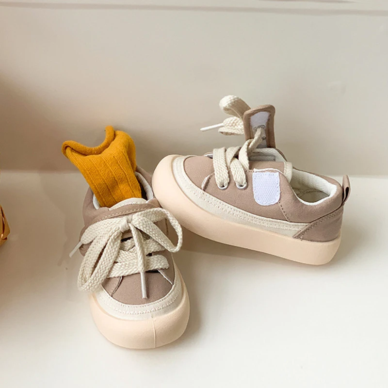 

Kindergarten Baby Canvas Shoes Spring And Autumn New Girls Soft Sole Casual Shoes Boy Korean Version Low Top Board Shoes