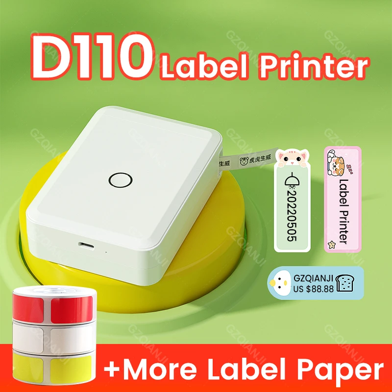mini printer for android phone Niimbot D110 Mini Portable Thermal Label Printer Paper Roll Hangul Bluetooth Label Printer Sticker Pocket Barcode Printer D11 0 mini printer for laptop