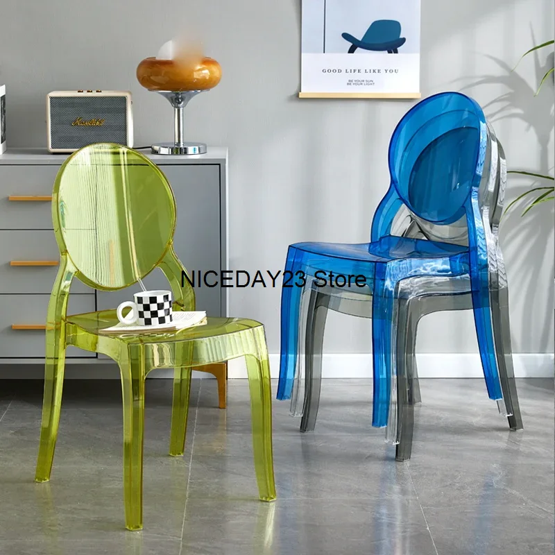

Transparent Plastic Chairs Balcony Silla Makeup Bedroom Office Patio Comfortable Nordic Modern Minimalist Sillas Home Furniture
