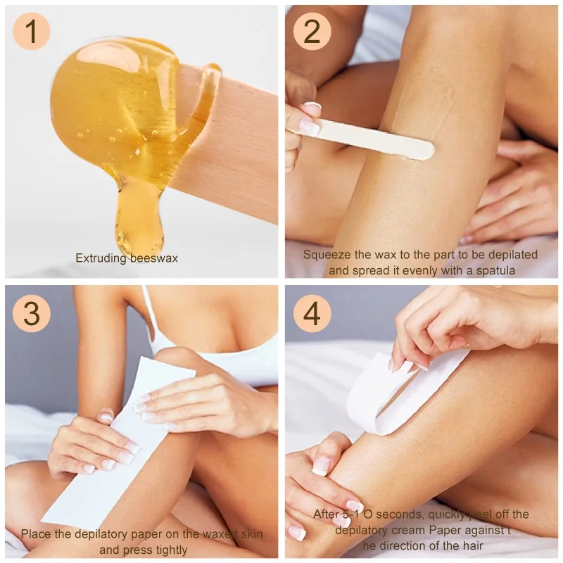 SUMAX Depilatory Wax Hair Removal Sugaring Cold Sugar 50g Kit Natural Painless For Arm Leg Facial Underarm Hair Removal Wax