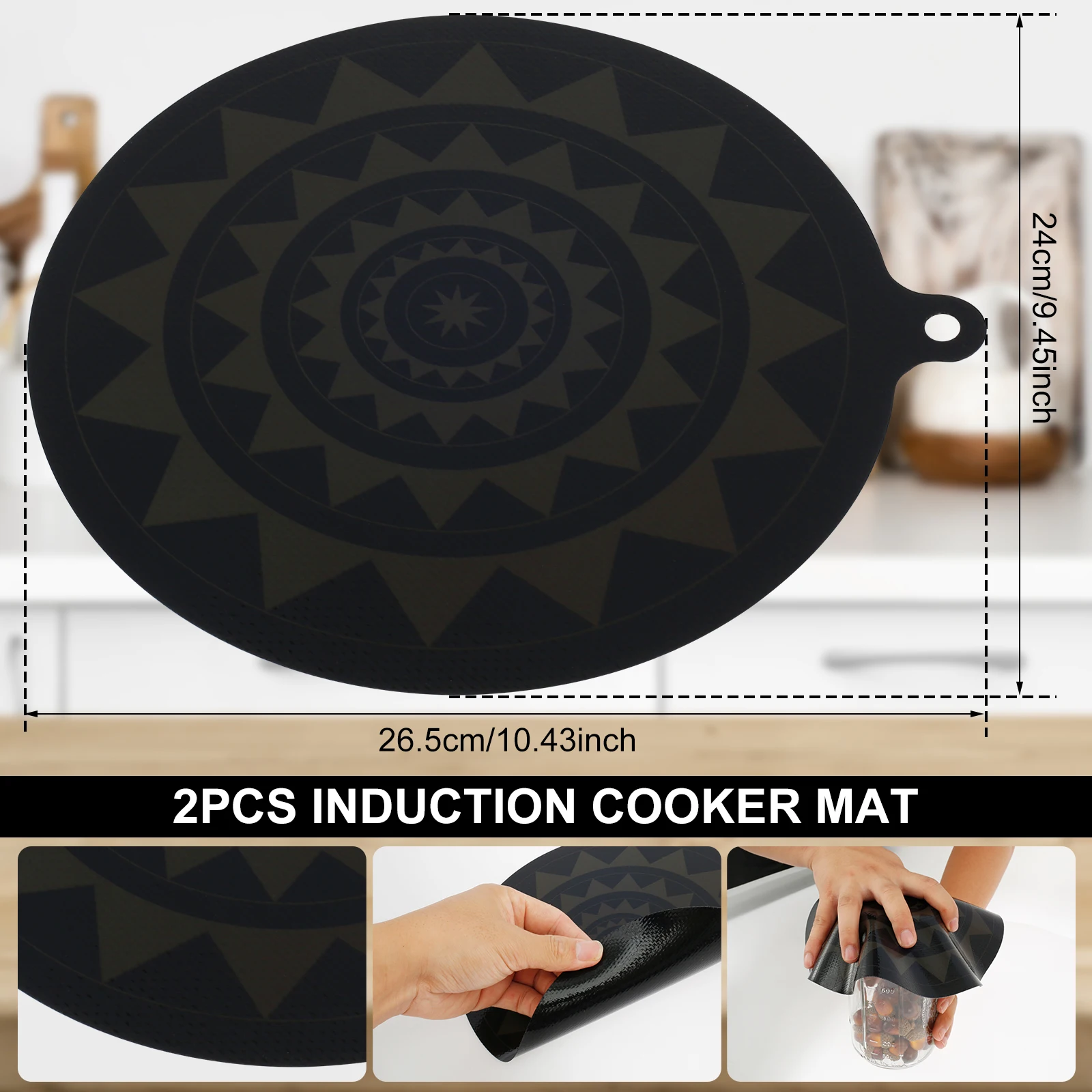 Induction Cooktop Thermochromic Silicone Protector Mat Set - Heat-Activated Kitchen Accessories