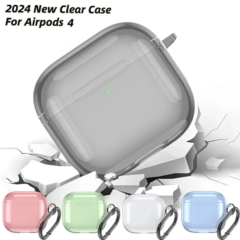 Transparent Shockproof TPU Earphone Case with Keychain