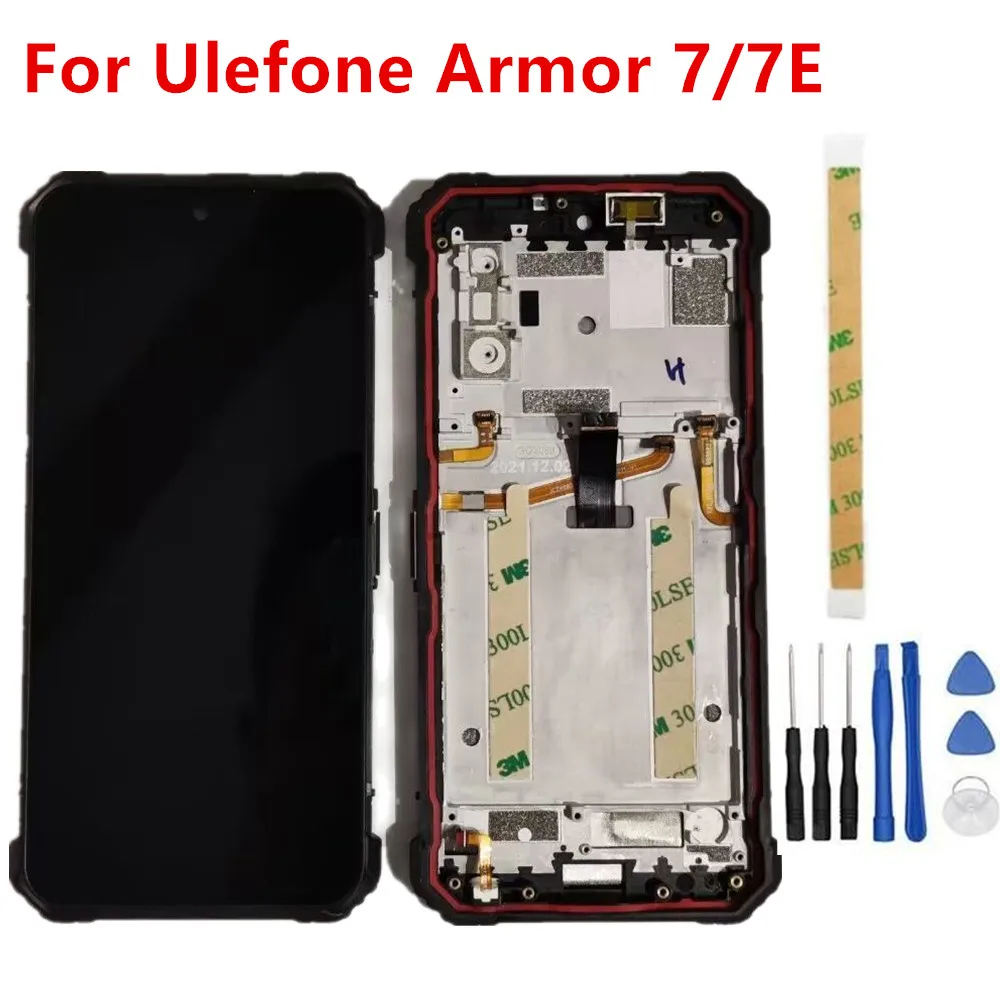 

New Original For Ulefone Armor 7 7E 6.3inch Cell Phone Repair LCD Display With Frame Assembly Screen Digitizer Touch Glass Parts