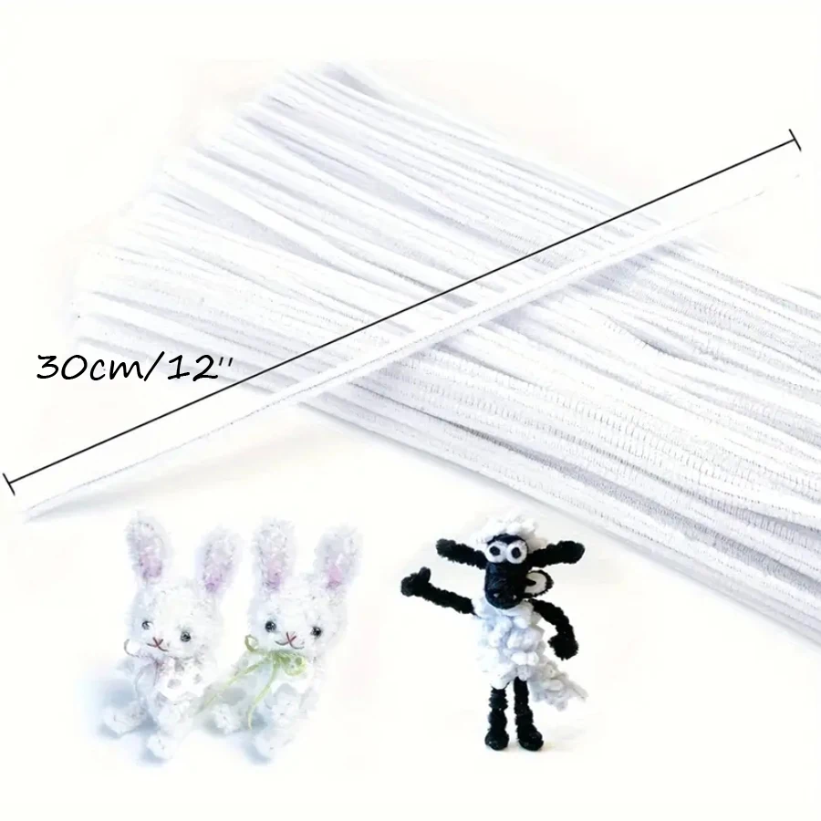 Chenille Pipe Cleaners 300pcs 12 Inch White for Crafts Creative DIY Decorations
