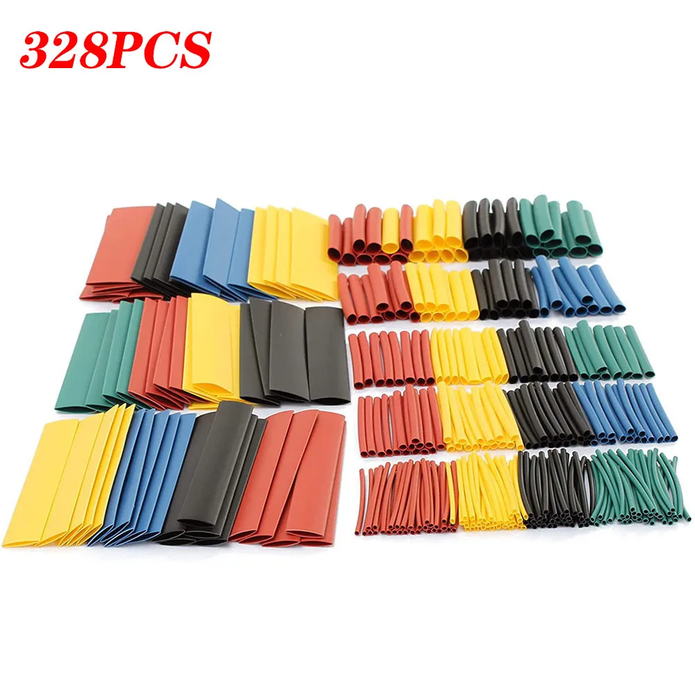 heat shrink tube heat shrink tubing heat shrink tube kit heat shrink cable sleeve Heat Shrink Tubing kit 2:1 Shrinkable Wire Shrinking Wrap Tubing Wire Connect Cover Protection 580/328/127PCS