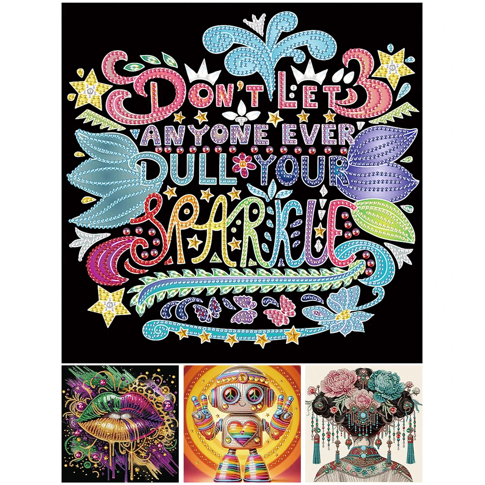 5D DIY Partial Special Shaped Drill Diamond Painting Kit The Virgin Mary Abstract Decor 30x30cm 2PCS for Holiday Party Favors