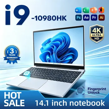 Intel Core i9 10980HK 14.1 Inch Pro Laptop 8C 16T 2.4 5.3GHz 16MB 45W 32GB DDR4 2TB M.2 SSD Gaming Notebook Office Pro Max HD 1